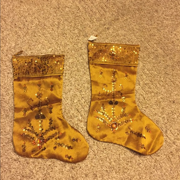 🎈Flash sale🎈NWT 2 gold Christmas stocking - Picture 2 of 7